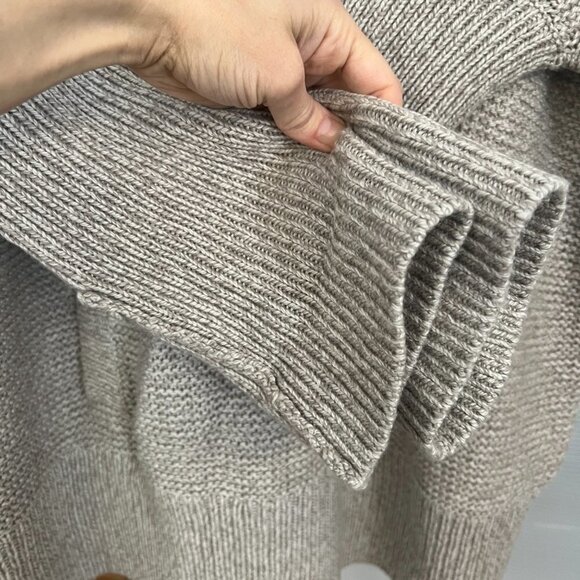Part Two Tocca Wool Blend White Brown Oversize Long Pullover Knit Sweater Sz S - Picture 7 of 14